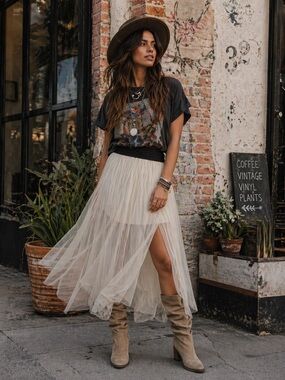 Free People NWT Sugar Plum Tutu Skirt in Ivory Combo - small